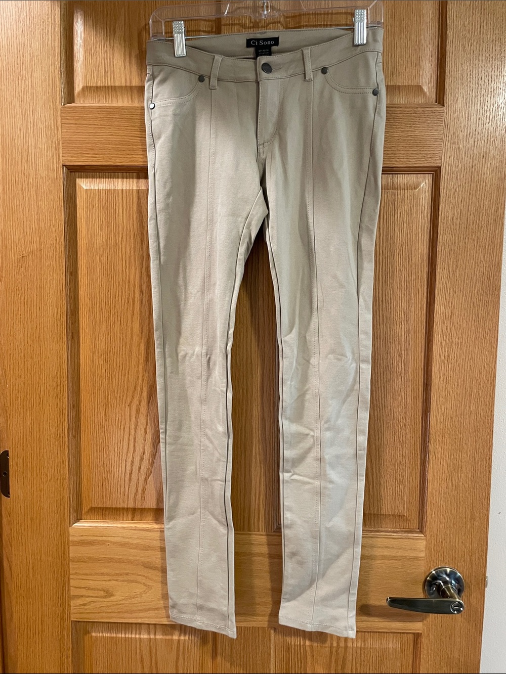 Ci Sono Slim Skinny Jeans in Light Beige